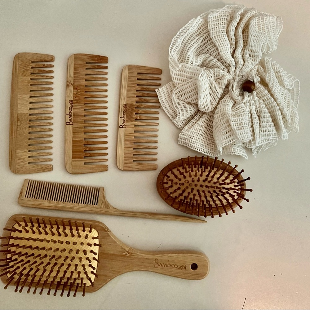 Bamboo combs and brushes. Brand new from Bamboo Switch.